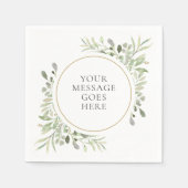 緑の柔らかいユーカリの葉葉の スタンダードカクテルナプキン (正面)