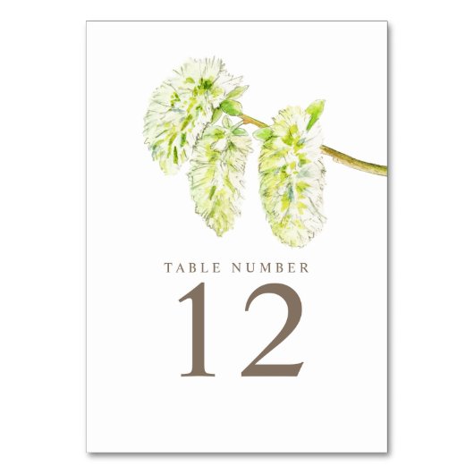 緑の柳のカタキンスの水の色アートテーブル番号 テーブルナンバー (正面)
