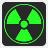 緑の核放射線シンボル スクエアシール (正面)