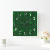 緑の格子時計 スクエア壁時計 (ホーム)