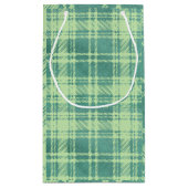 緑の格子模様のギフトペーパーバッグ スモールペーパーバッグ (裏面)