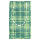 緑の格子模様のギフトペーパーバッグ スモールペーパーバッグ (正面)