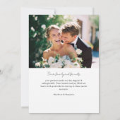 緑の格子模様のモノグラムの紋章　2枚の写真 サンキューカード (裏面)