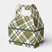 緑の格子模様の任意の大事な行事の好意ボックス フェイバーボックス (裏面サイド)