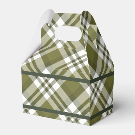 緑の格子模様の任意の大事な行事の好意ボックス フェイバーボックス (裏面サイド)