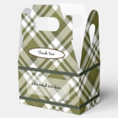緑の格子模様の任意の大事な行事の好意ボックス フェイバーボックス (オープン)