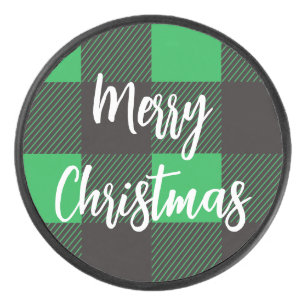 緑の格子模様メリークリスマス アイスホッケーパック