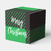 緑の格子模様メリークリスマス フェイバーボックス (裏面サイド)