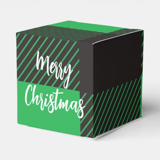 緑の格子模様メリークリスマス フェイバーボックス (裏面サイド)