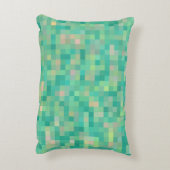 緑の格子模様 アクセントクッション (裏面(縦))