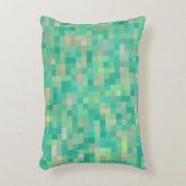 緑の格子模様 アクセントクッション (正面(垂直))