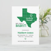 緑の格子模様(テキサス州縦写真) 案内状 (スタンド正面)