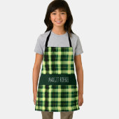 緑の格子状メッシュジオメトリパターン エプロン (インサイチュ)