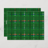 緑の格子縞に緑、赤、青、金、銀 シーズンカード (正面/裏面)