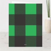 緑の格子縞のクリスマス カード (裏面)