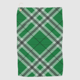 緑の格子縞のスタイルのデザイン ゴルフタオル