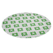 緑の格子縞の歯パターン カッティングボード (角)