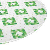 緑の格子縞の歯パターン カッティングボード (角)