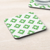 緑の格子縞の歯パターン コースター (左側)