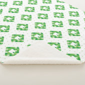 緑の格子縞の歯パターン シェルパブランケット (3/4)