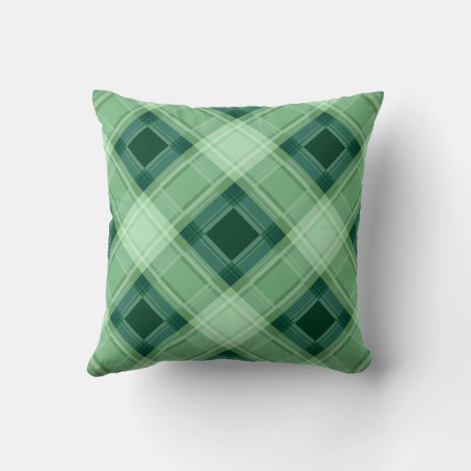 緑の格子縞 クッション (裏面)