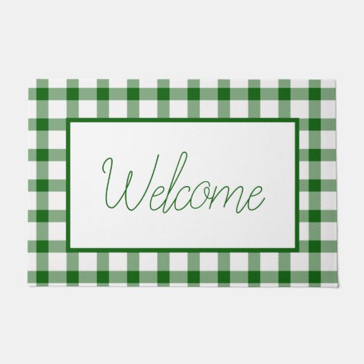 緑の格子縞 ドアマット (正面)