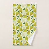 緑の梨のパターン バスタオルセット (ハンドタオル)