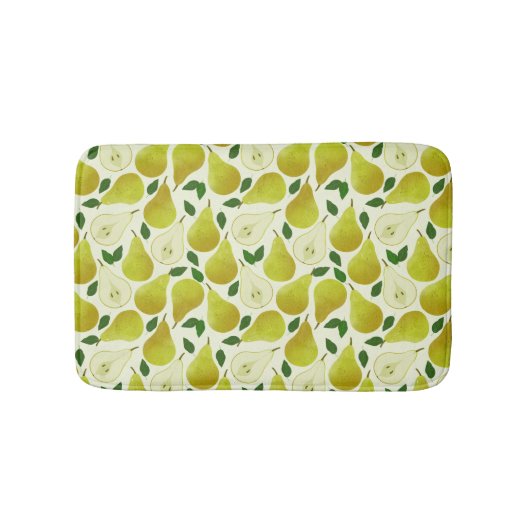 緑の梨のパターン バスマット (正面)