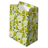 緑の梨のパターン ミディアムペーパーバッグ (裏面アングル)