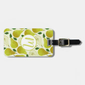 緑の梨のパターン ラゲッジタグ (正面横)