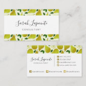 緑の梨のパターン 名刺 (正面/裏面)