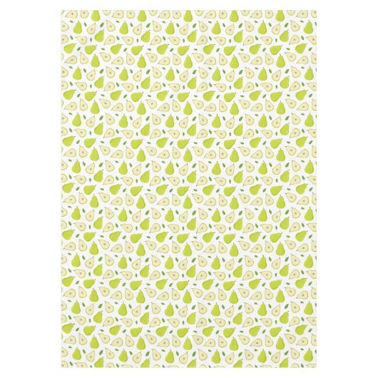 緑の梨の模様 テーブルクロス (正面)