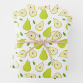 緑の梨の模様 ラッピングペーパーシート (インサイチュ)