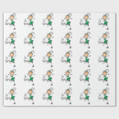 緑の棒の姿のチアリーダーの包装紙 ラッピングペーパー (フラット)