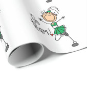 緑の棒の姿のチアリーダーの包装紙 ラッピングペーパー (ロールコーナー)