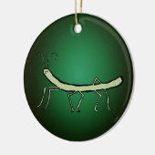 緑の棒昆虫 セラミックオーナメント (左)