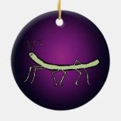 緑の棒昆虫 セラミックオーナメント (裏面)