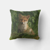 緑の森のかわいいベビーキツネ アウトドアクッション (裏面)