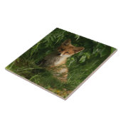 緑の森のかわいいベビーキツネ タイル (側面)