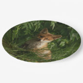 緑の森のかわいいベビーキツネ ペーパープレート (アングル)