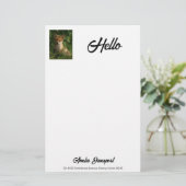 緑の森のかわいいベビーキツネ 便箋 (スタンド正面)