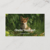 緑の森のかわいいベビーキツネ 名刺 (正面)