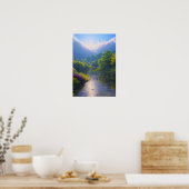 緑の森のハートの浅い川 ポスター (キッチン)
