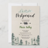 緑の森のベビーシャワー延期発表 招待状 (正面)