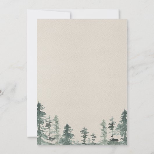 緑の森のベビーシャワー延期発表 招待状 (裏面)