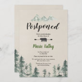 緑の森のベビーシャワー延期発表 招待状 (正面/裏面)