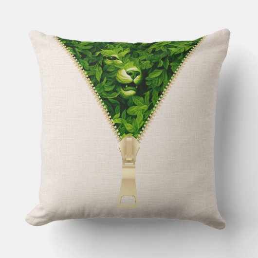 緑の森の中に隠されたウィリアム・モリス クッション (正面)