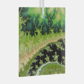 緑の森の中の川フラクタル風景アート ガラスオーナメント (正面右)