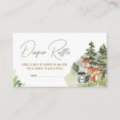 緑の森の動物おむつラッフル エンクロージャーカード (正面)