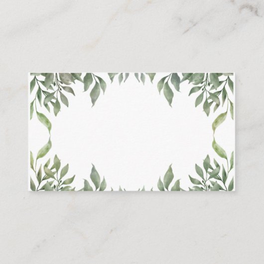 緑の森の動物おむつラッフル エンクロージャーカード (裏面)